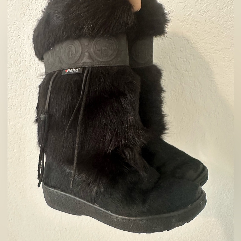 Pajar shearling-lined real fur winter boots with ice gripper sole